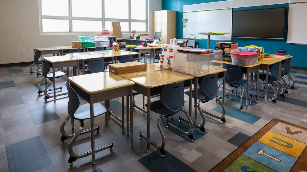 A classroom in West Carrollton Elementary School. The first day of school at the new building is Aug. 20. BRYANT BILLING / STAFF