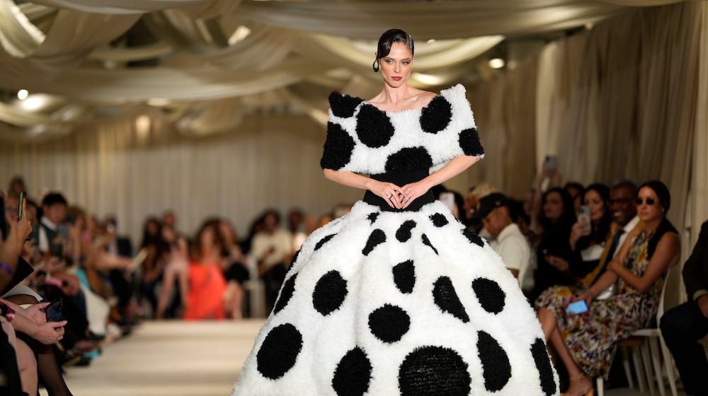 A model walks the runway during the Christian Siriano Spring/Summer 2026 fashion show as part of New York Fashion Week on Friday, Sept. 12, 2025, in New York. (Photo by Charles Sykes/Invision/AP)