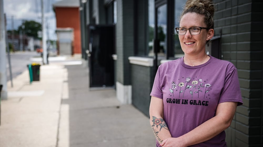 Community Gen Darcy Shepherd is a certified peer supporter who has been 10 years sober and now helps others find their way to recovery. JIM NOELKER/STAFF