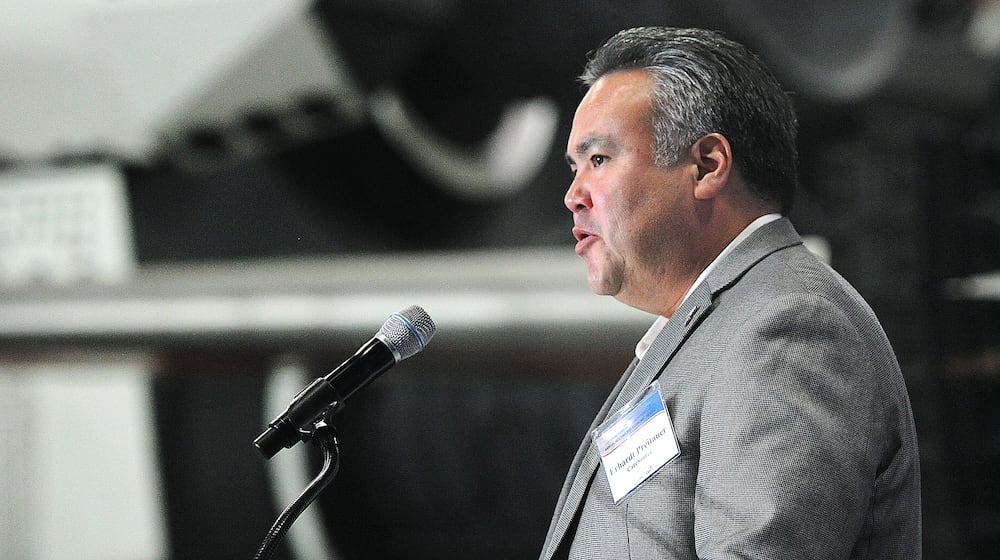 Erhardt Preitauer, president and CEO of CareSource, was one of the  speakers at the Dayton Development Coalition's annual meeting Wednesday, Feb. 7, 2024. The event was held at the National Museum of the U. S. Air Force. MARSHALL GORBY\STAFF