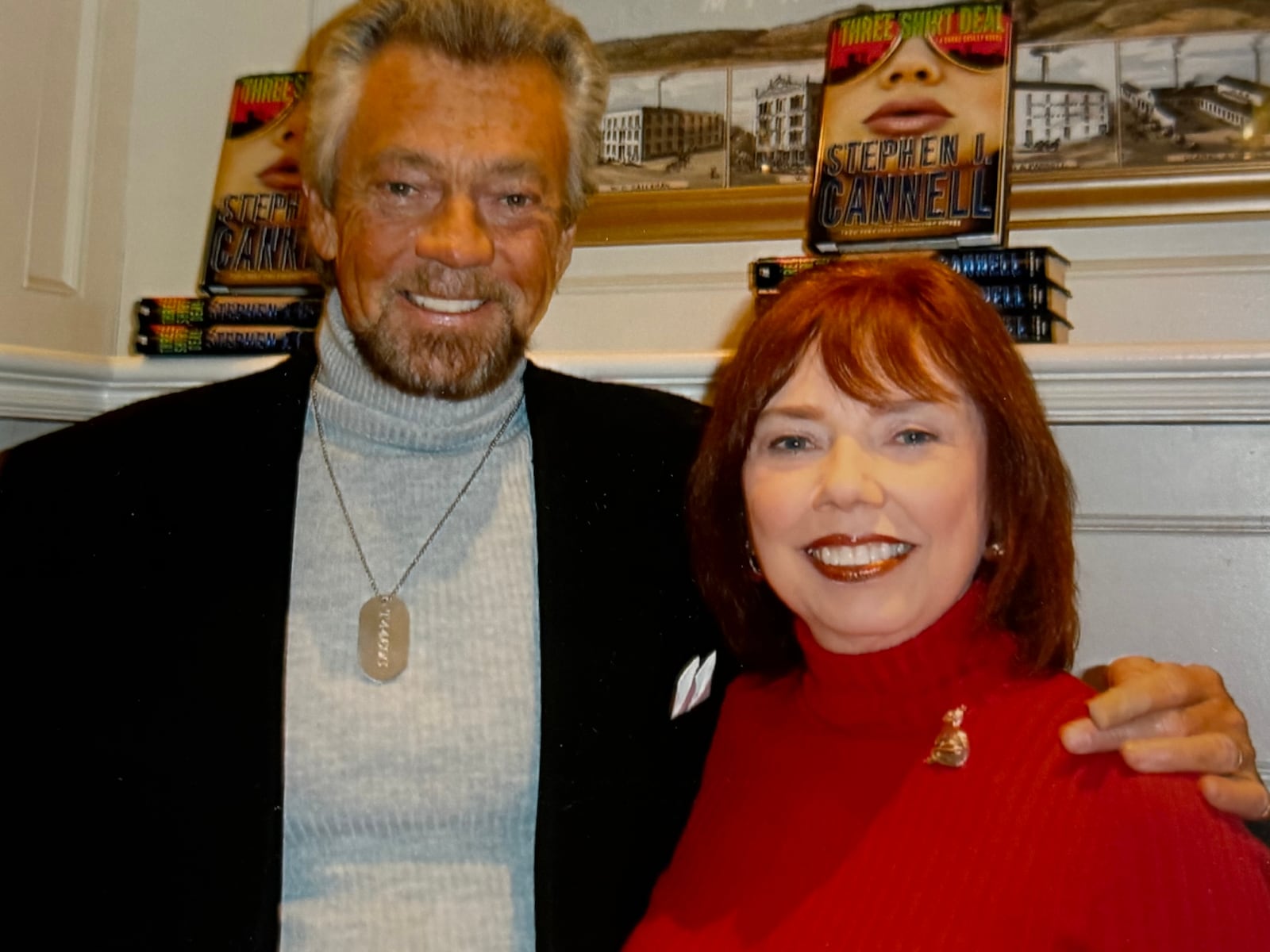 Sharon Kelly Roth, right, is pictured with Stephen J. Connell, the author of thrillers and a TV screenwriter and actor. CONTRIBUTED