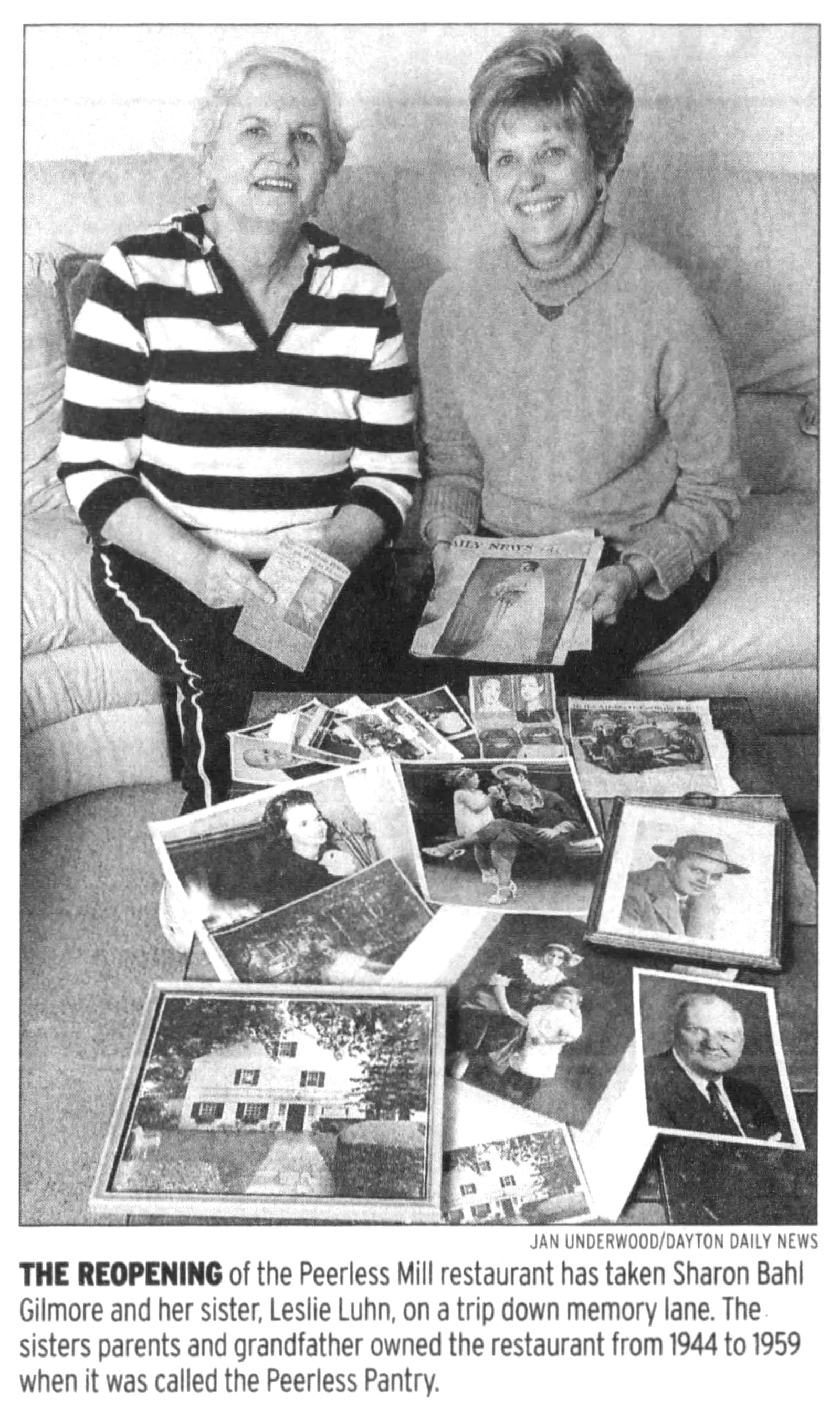 The Bahl family purchased the restaurant from Samuel Elwood Waters and owned the Peerless Pantry from 1944-1959. Sisters Sharon Bahl Gilmore and Leslie Luhn worked at the restaurant while their parents and grandfather owned it. DAYTON DAILY NEWS ARCHIVES 2004