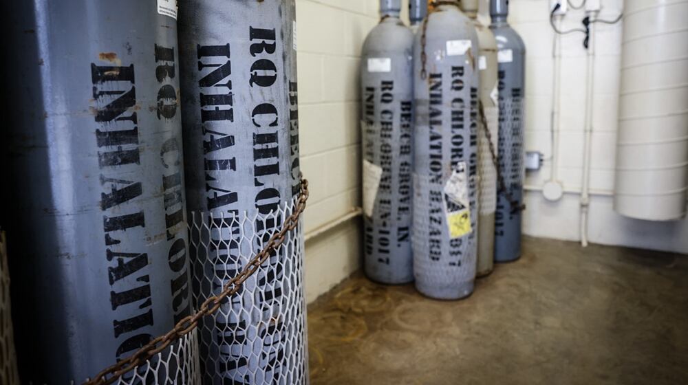 The chlorine feed room at West Carrollton's Water Treatment Plant pictured in this June 2024 photo is one part of upgrades slated for the facility. The Ohio EPA recently approved West Carrollton’s plans to upgrade the site. STAFF FILE PHOTO
