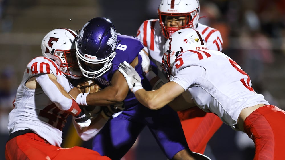 Middletown's Joseph "JoJo" Ward carries the ball during their 19-2 win over Fairfield Friday Aug. 29, 2025 at Barnitz Stadium. NICK GRAHAM/STAFF