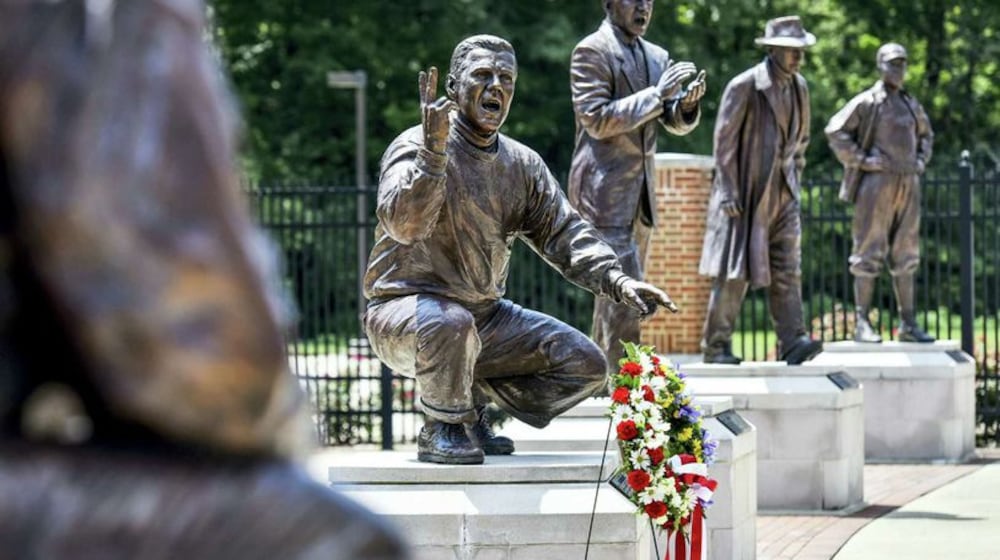 Miami University's nationally acclaimed "Cradle of Coaches" memorial site outside of Yager Stadium. (PHOTO BY NICK GRAHAM\Journal-News)