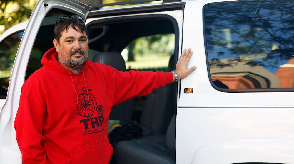 Community Gem Billy Brokschmidt uses his recovery journey to connect with the street homeless. He counsels out of his vehicle. Brokschmidt is the co-founder of The Huffman Project. MARSHALL GORBY\STAFF