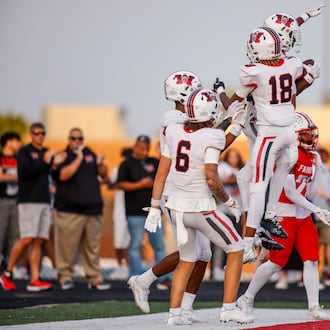 Wayne's Jamier Averette-Brown catches a pass and runs in for a touchdown during their game against Fairfield. Wayne defeated Fairfield 31-13 on opening night of high school football Friday, Aug. 23, 2024 at Fairfield Alumni Stadium. NICK GRAHAM/STAFF