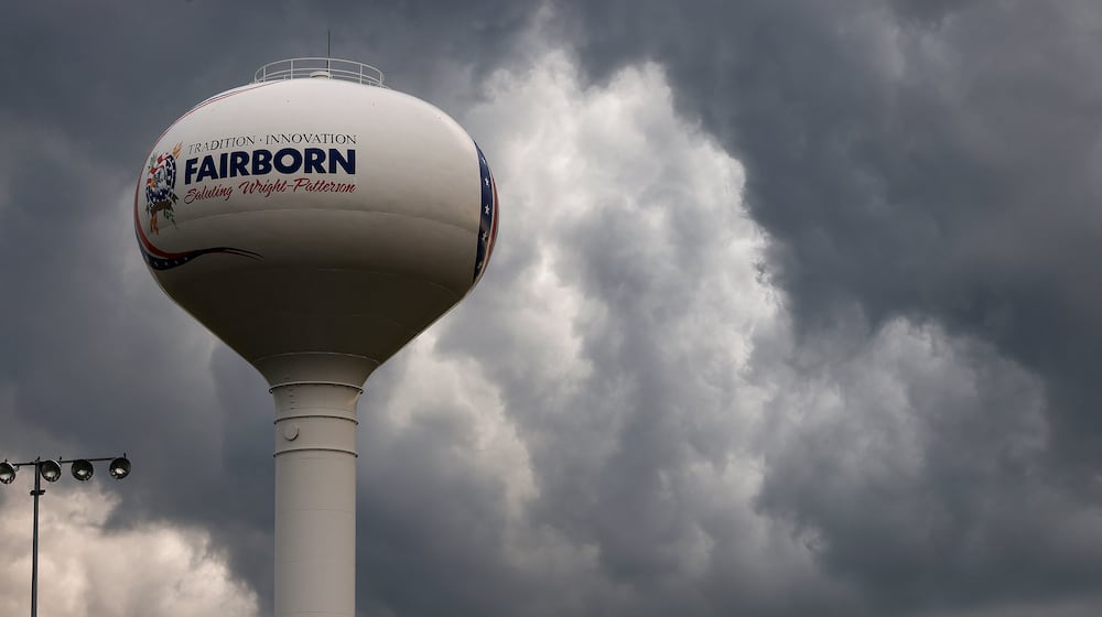 Storm clouds rolled through the Fairborn area Thursday morning, Aug. 1, 2024. MARSHALL GORBY\STAFF