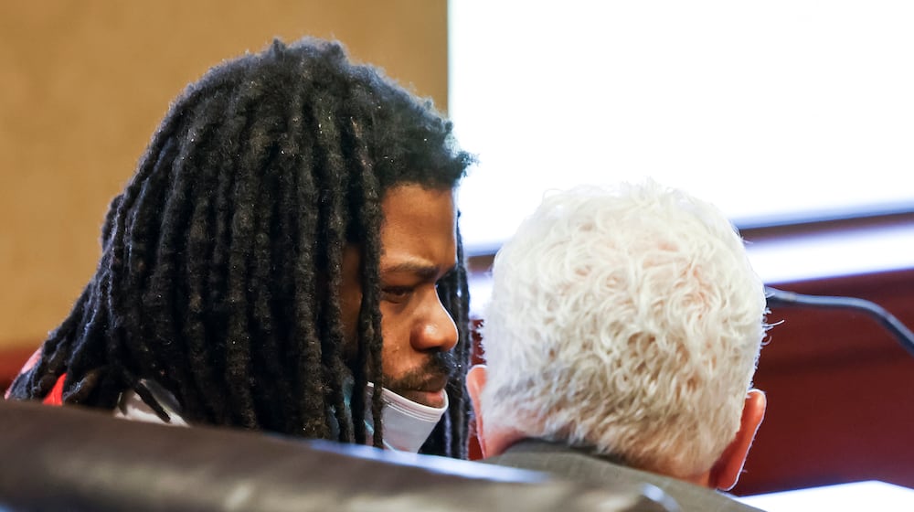 Anthony Brown, 35, of Hamilton, charged with several counts, including aggravated murder and murder, was allowed to represent himself in his trial to start on Sept. 29. Pictured is Brown during his Sept. 11, 2025, hearing on his pro se motion to fire his public defender, Kirk McVay, and represent himself. NICK GRAHAM/STAFF