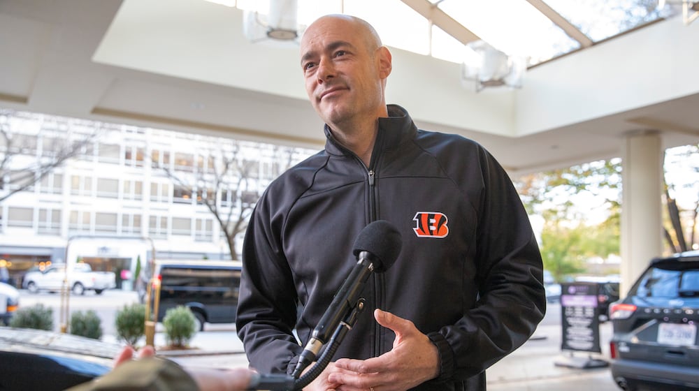 FILE - Rep.-elect Greg Landsman, D-Ohio, arrives for New Member Orientation check-in and program registration at the Hyatt Regency in Washington, Nov. 13, 2022. (AP Photo/Amanda Andrade-Rhoades, File)