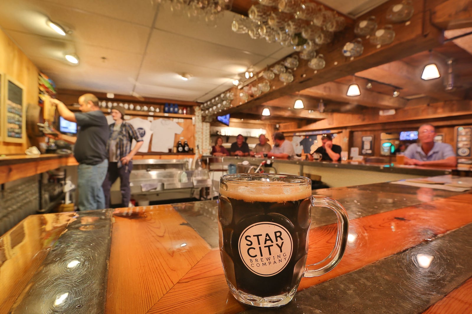 Star City Brewing Company's Smoked Porter in their tasting Room in the former Peerless Mill building in Miamisburg. JIM WITMER/STAFF