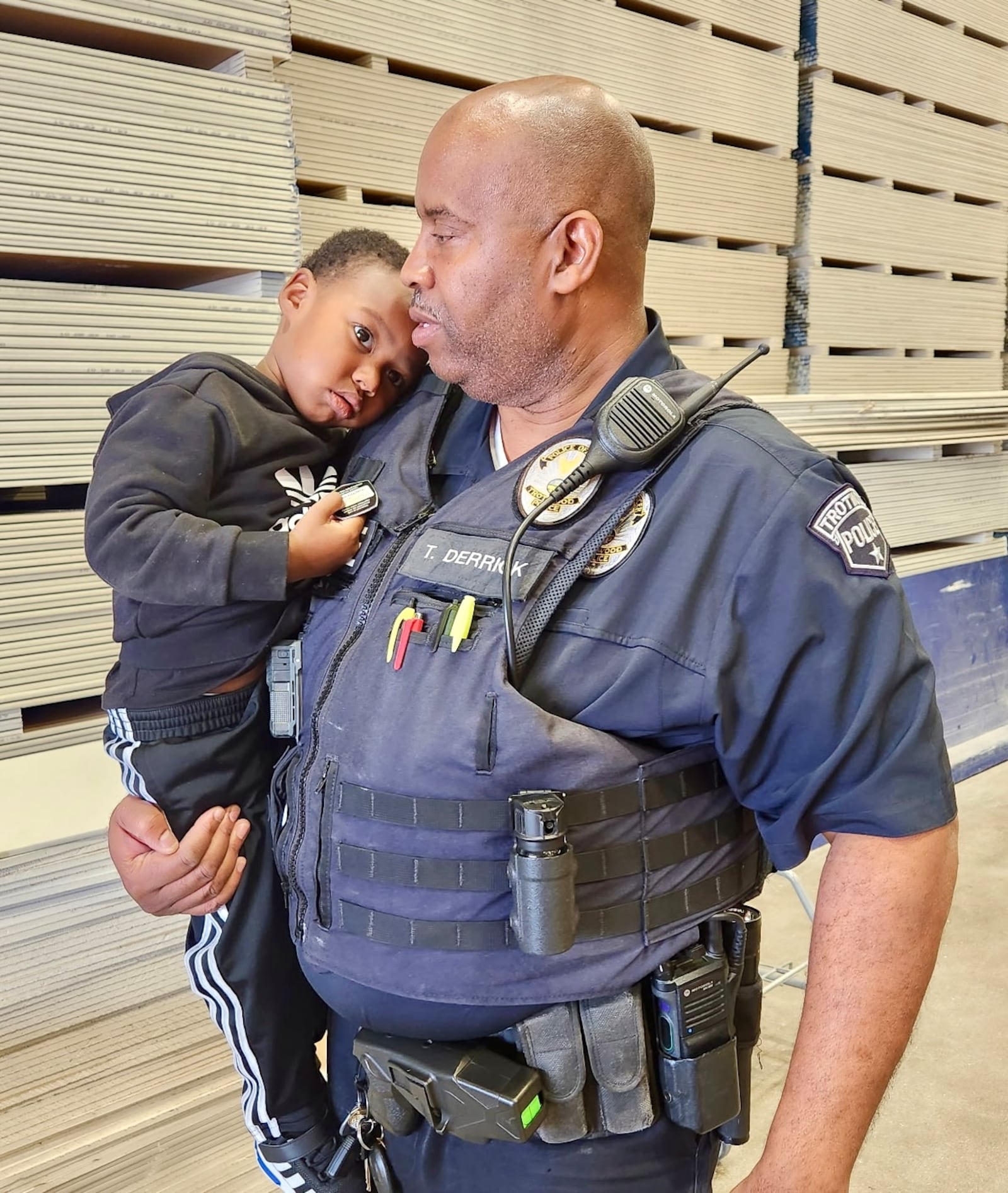 Trotwood Police Officer Tyrone Derrick was nominated as a Dayton Daily News Community Gem for his exemplary dedication to his job as a school resource officer. CONTRIBUTED