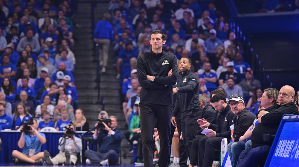 Wright State's Clint Sargent watches from the sideline during the Raiders' game at Kentucky at Rupp Arena on Nov. 4, 2024. JOSEPH CRAVEN/WRIGHT STATE ATHLETICS