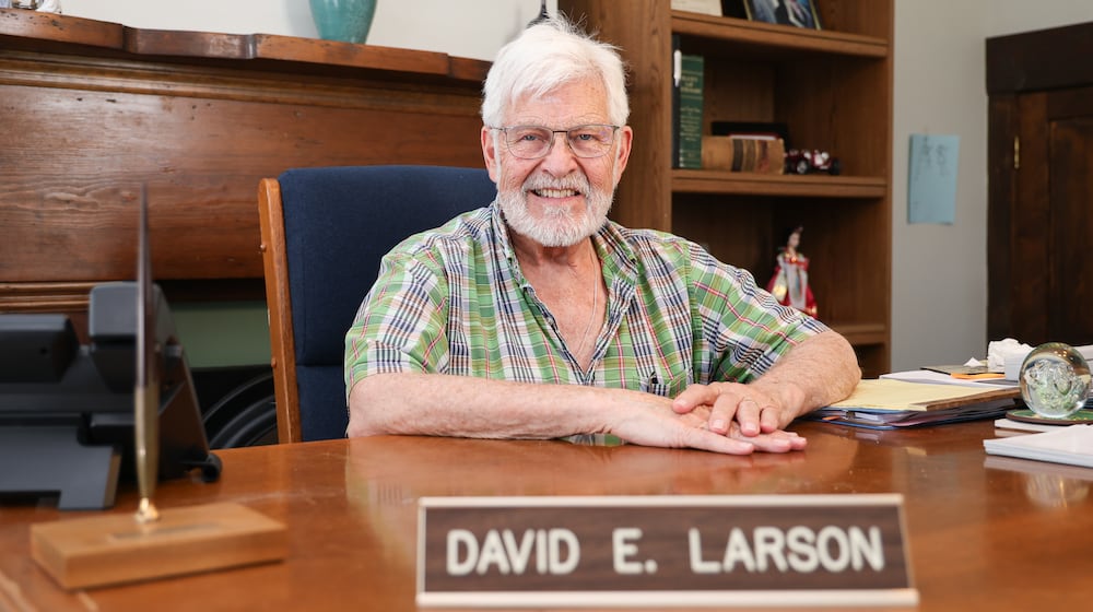 David Larson sits in his Dayton office on Tuesday, June 24, 2025. Larson has been named a Dayton Daily News Community Gem for his work in immigration law. BRYANT BILLING / STAFF