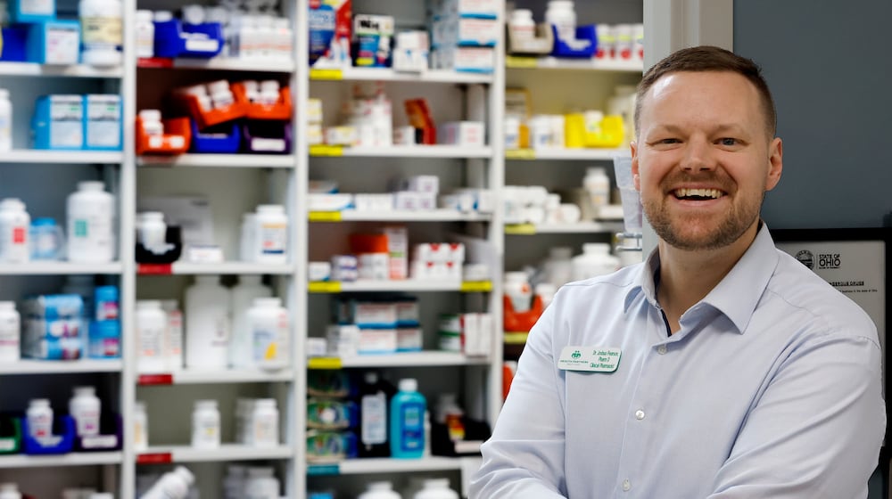 Community Gem Joshua Pearson is the clinical pharmacist for Health Partners Free Clinic in Miami County. MARSHALLGORBY\STAFF