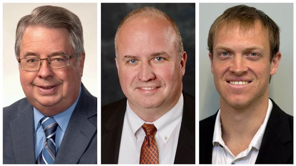 Running for two spots on the Miami Twp. Board of Trustees are Miami Twp. Fiscal Officer Bob Matthews, Miami Twp. Trustee President Terry Posey Jr. and Drew Barry.