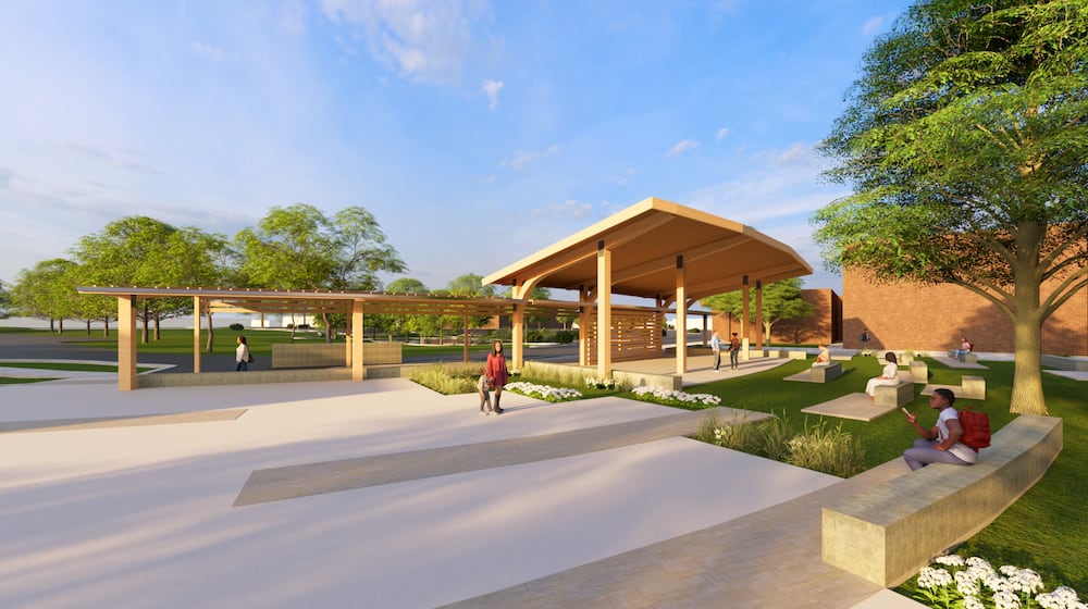 Washington Twp. plans to create Gateway Plaza at Countryside Park. It will feature a new outdoor pavilion, spray park, ticket booth, restrooms and covered walkways. CONTRIBUTED