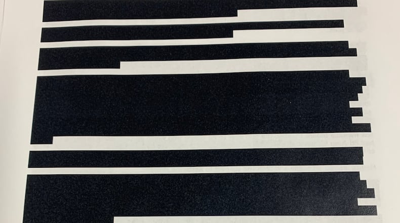 One page of records released by Kettering police of an October 2023 officer-involved shooting.