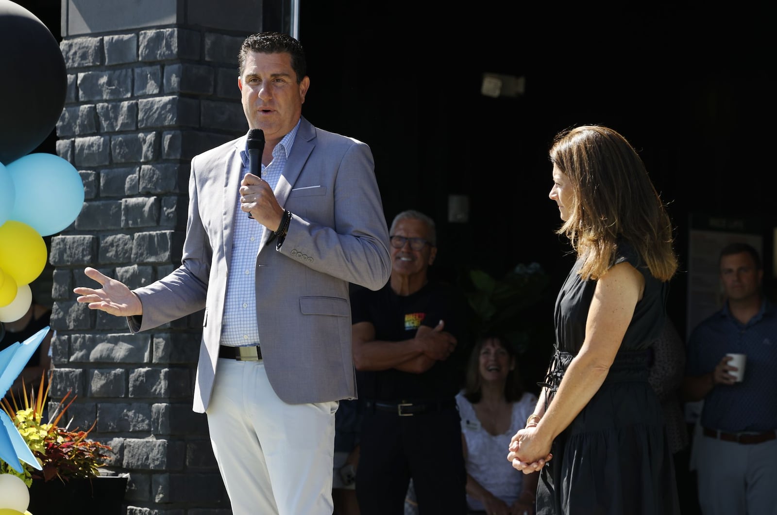 Owners Mike and Heather Ewers celebrated the grand opening of Liberty Collective Wednesday, Sept. 10, 2025 in Liberty Township. NICK GRAHAM/STAFF
