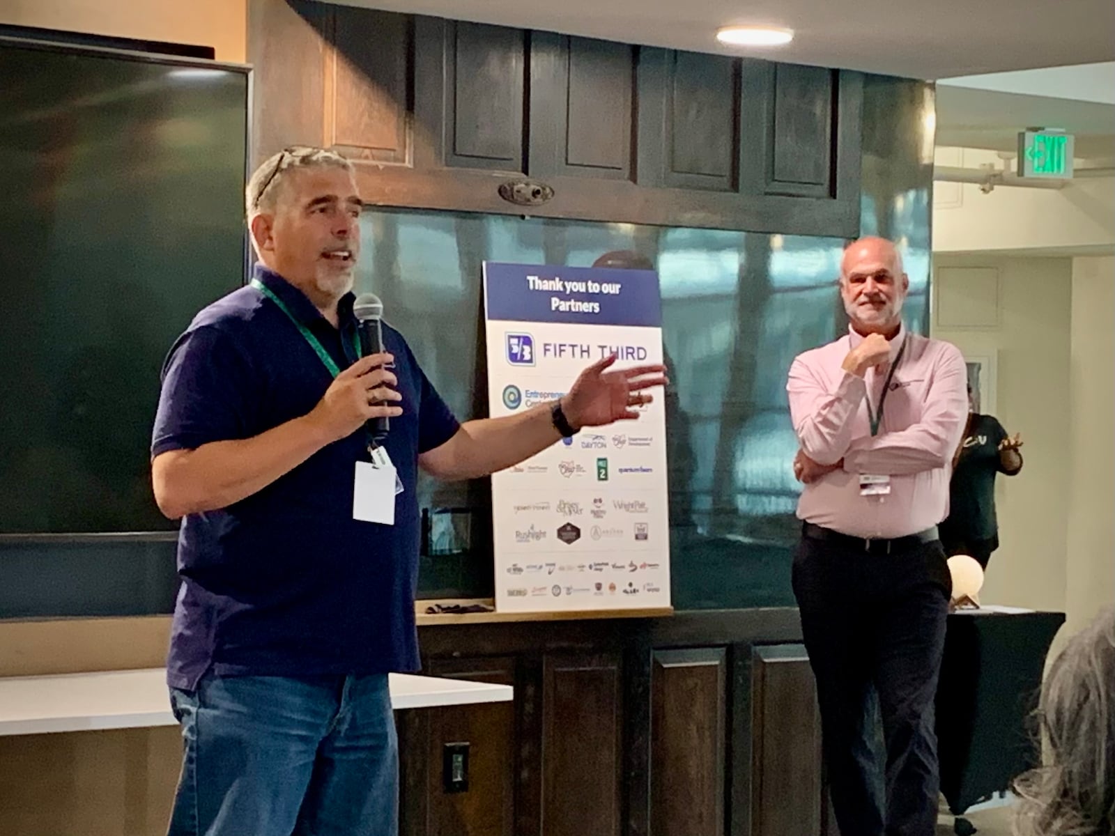 Randy Hinders, Director of IT at Mile 2, delivers some opening remarks at Launch Dayton Startup Week, Sept. 9, 2025. LONDON BISHOP/STAFF