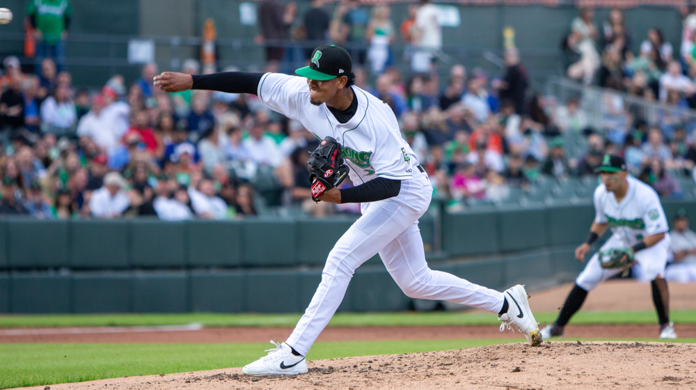 Dayton Dragons starter Jose Montero pitches in a game earlier this season at Day Air Ball Park. JEFF GILBERT/CONTRIBUTED